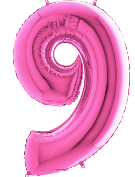Pinke Zahl: 9 - 102cm
